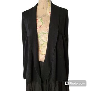 Oh Baby by Motherhood Maternity Size Large Black Open Front Cardigan Sweater